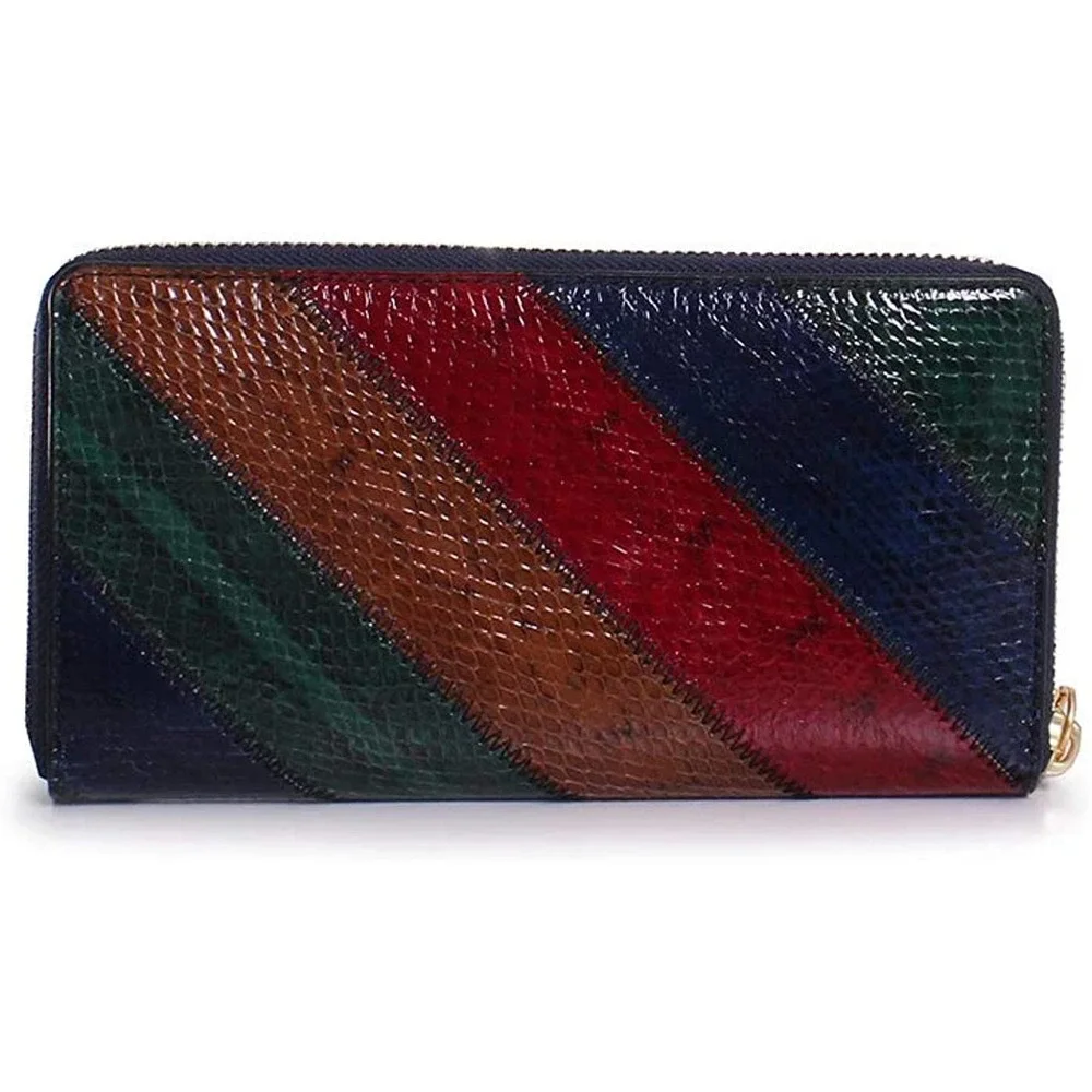 Tory Burch Gemini Link Snake Skin Zip Continental Wallet, Multi NWT $298